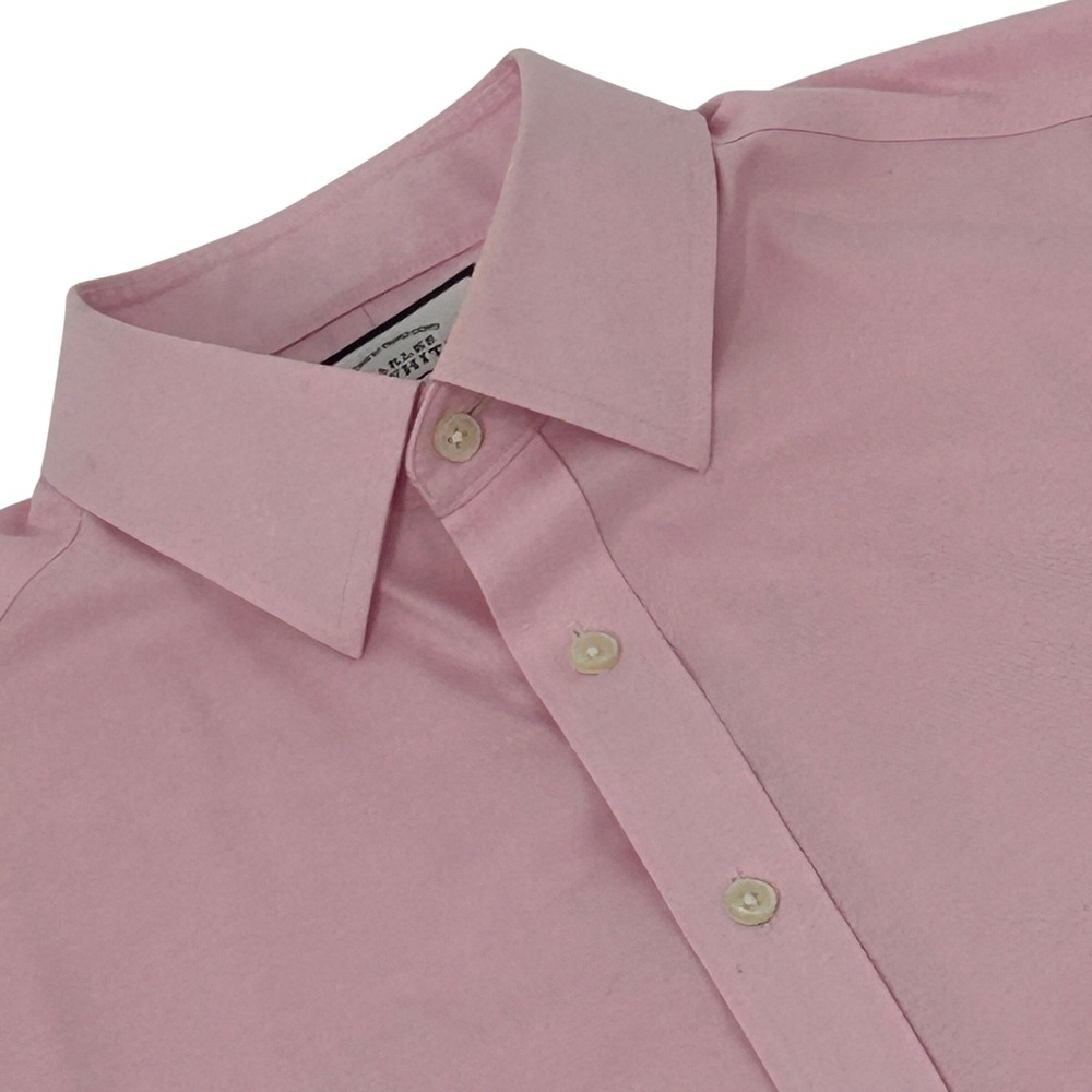 Charles Tyrwhitt Dress Shirt Mens 16/34 Pink Slim Fit Non-Iron French Cuff